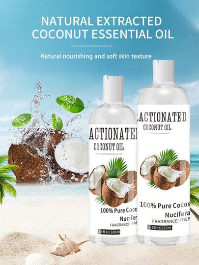 純的椰子油-放鬆按摩產品油,液體油適用於精油-皮膚,唇部,身體&頭髮油保濕霜&