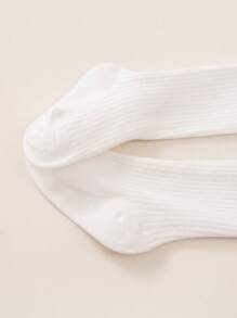 2對/套女童白色粗編線打結緊身褲,柔軟保暖舒適的有腳舞蹈褲,適合秋冬日常穿著 - 白色 - 查看 5