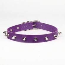 1pc Men's Dark Gothic Pu Leather With Small Rivet Punk Women's Collar, Creative Cool Personalized Punk Rock Style For Male And Female Couples, Cosplay Necklace - Black - View 17