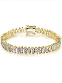 1pc Fashionable All-Matching Luxurious S-Shaped Bracelet - Gold - View 1