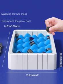 1盒磁力戰棋,教育玩具,磁感應掃雷,家庭互動桌上遊戲 - 藍色 - 查看 5