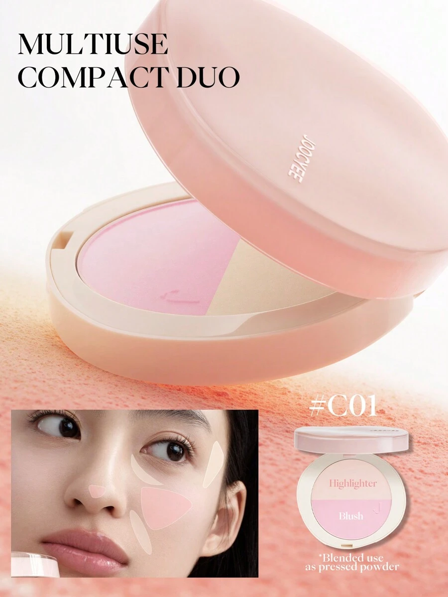 JOOCYEE 多功能雙重組合c01亮紫色柔滑質地長效控油粉餅 - C01透光紫 - 查看 1