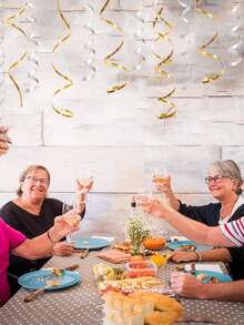 500碼金色捲曲褶皺絲帶,氣球串狀閃亮金屬捲,適用於生日派對節日藝術工藝裝飾花店鮮花裝飾 - 金色 - 查看 4