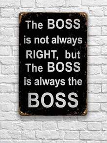 1入組有趣的辦公室金屬錫牌“總是對的”櫃員工桌面裝飾配件,牆壁裝飾幽默藝術裝飾女性家居酒吧裝飾 12x8in - 彩色 - 查看 1