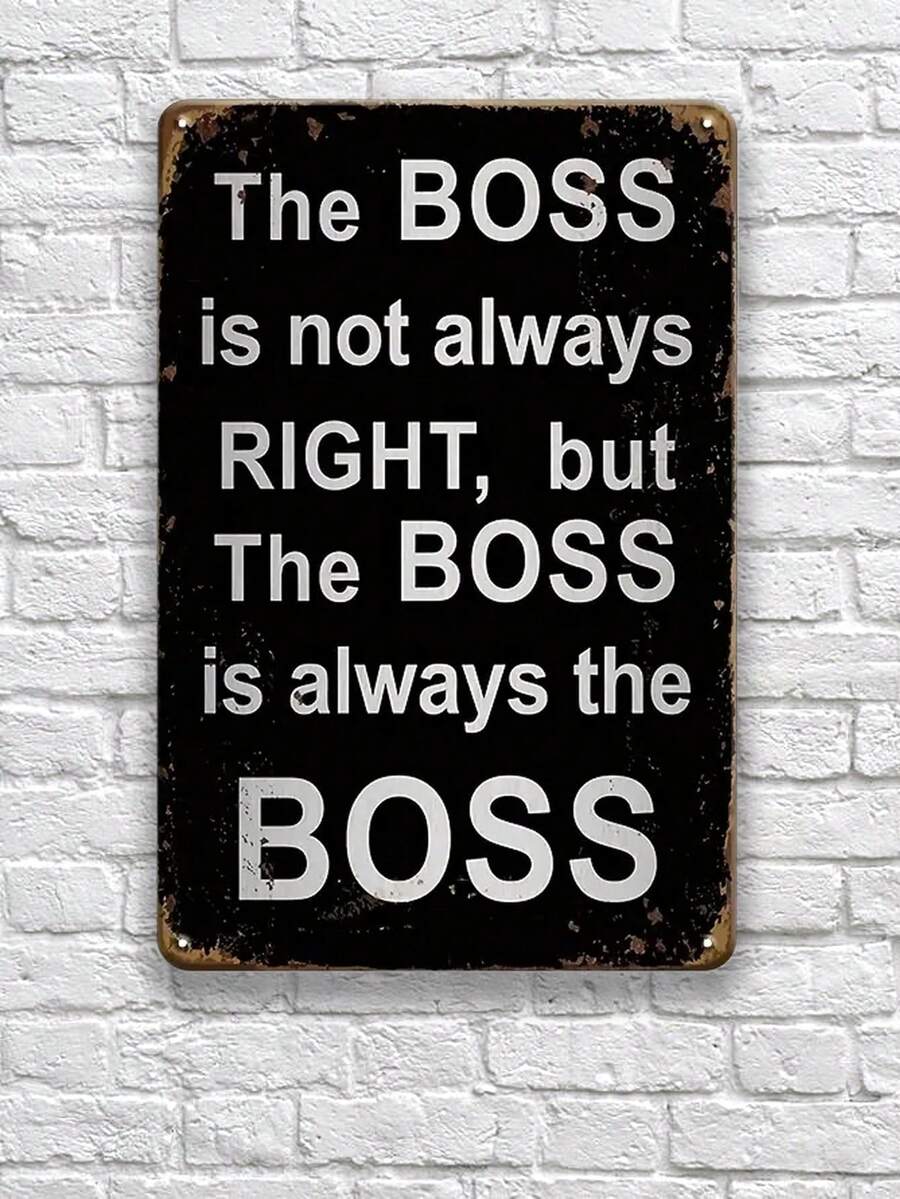 1入組有趣的辦公室金屬錫牌“總是對的”櫃員工桌面裝飾配件,牆壁裝飾幽默藝術裝飾女性家居酒吧裝飾 12x8in - 彩色 - 查看 1