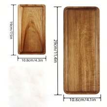 1個實木托盤, 矩形木托盤,日式茶盤、點心與零食托盤、晾茶托盤、早餐托盤,適合早餐和下午茶,也適合用作餐廳內家庭餐桌的整理工具 - 黃色 - 查看 2