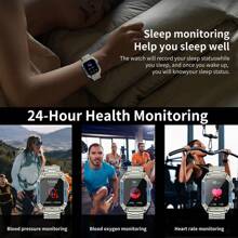 LIGE Smart Watch 1.91'' Inch 380mah/Blood Oxygen Measurement/Heart Rate/Blood Pressure/Pedometer/Calories/Sleep Monitoring/Alarm Reminder/Stopwatch/Multi-Sport Mode/Wireless Call/Text Message Push/Message Reminder/Dial Selection - Silver - View 3