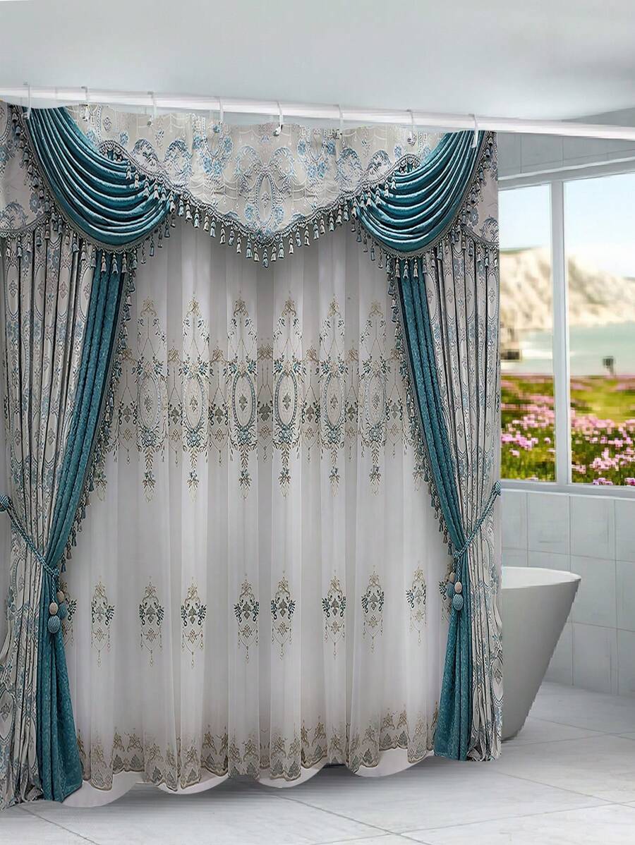 một miếng Tấm màn Ngắn In Rèm cửa nhà tắm , Hiện đại Polyester Chất xơ Hình vuông Rèm tắm chống nước Thích hợp Đối với Phòng tắm Nhà  Sử dụng - Nhiều màu - Xem 1