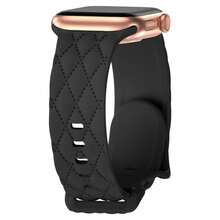 適用於Apple Watch 44mm 40mm 45mm 49mm 41mm 38mm 42mm的新款矽膠錶帶，可配戴超2系列、SE、7、6、5、4、3、8、9等錶帶，黑色 - black - 查看 1