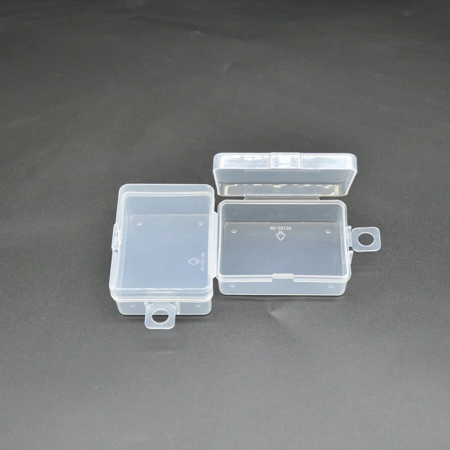 1pc Plastic Box With Hook Made Of Pp Material For Diy Jewelry Tool, Cosmetic Packaging - Clear - View 1