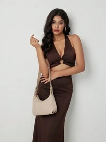 Women's Leisure Small Shoulder Armpit Bag - Beige - View 2