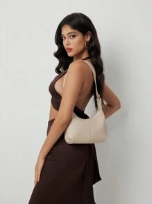 Women's Leisure Small Shoulder Armpit Bag - Beige - View 4