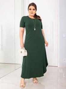 Plus Size Dresses - Green - View 4