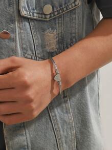 1 Pc Minimal Wind Love 26 Letters Men'S Bracelet Suitable - Silver - View 2