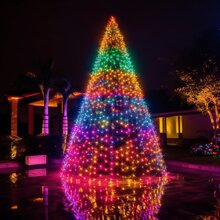 1pc 105ft Solar Powered LED Outdoor Decorative Lights, 8 Lighting Modes, Waterproof For Christmas, Holiday, Camping, Garden, Patio, Outdoor Wedding & Party Decor