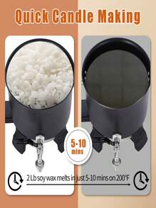 Wax Melter For Candle Making, 5 Qts Electric Candle Wax Melter With Temperature Control And Pour Spout, Ideal For Small-Scale Commercial Or Home Use - 黑色 - 查看 2
