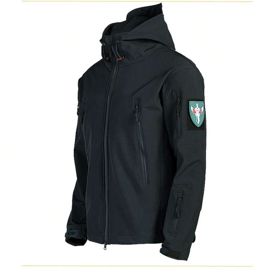 Chamarra Rompevientos Impermeable Táctica Abrigos Hombre - Negro - Ver 1