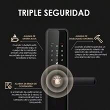 Cerradura Chapa Digital Lagom Ttlock-k7 Alarma Inteligente 5 Maneras Para Abrir La Puerta Huella Contraseña App Tarjeta Ic Llave Cilindro De Cerradura De Nivel C Anti-electromagnética - Negro - Ver 10