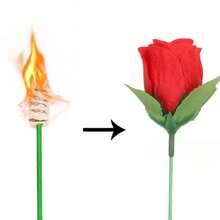 1入魔術玫瑰火炬變玫瑰幻術道具,適用於情人節禮物、求婚、近景舞臺表演 - 紅色 - 查看 3