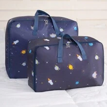 1pc Large Capacity Oxford Clothes Storage Bag, Lightweight Moving Zipper Handbag, Quilts Organizer  Decorations   Autumn Decor Festival Decor Room Decor Home Decor Fall Decor Bedroom Decor - Space Rocket - View 4