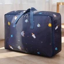 1pc Large Capacity Oxford Clothes Storage Bag, Lightweight Moving Zipper Handbag, Quilts Organizer  Decorations   Autumn Decor Festival Decor Room Decor Home Decor Fall Decor Bedroom Decor - Space Rocket - View 3