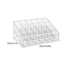 1個24格口紅收納盒唇彩架,化妝收納亞克力展示架,防塵透明桌面化妝品指甲油收納架,多功能收納架 - 無色 - 查看 8