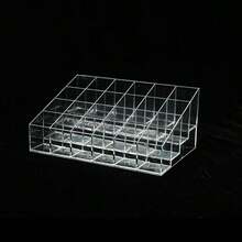 1個24格口紅收納盒唇彩架,化妝收納亞克力展示架,防塵透明桌面化妝品指甲油收納架,多功能收納架 - 無色 - 查看 5