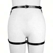 2pcs Leather Garter Harness Sets Leg Bra Thigh Bondage String For Woman Lingerie Body Bondage Belts Strap - Black - View 7