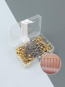 300pcs/200pcs/100pcs Metal Color Upholstery Tacks With Plastic Box, Valentine's Day Positioning Beads Pins, Sewing DIY Craft Decoration, Suitable For Mother's Day, Halloween, Christmas (Random Box) - Gold - View 4