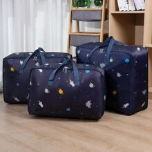 1pc Large Capacity Oxford Clothes Storage Bag, Lightweight Moving Zipper Handbag, Quilts Organizer  Decorations   Autumn Decor Festival Decor Room Decor Home Decor Fall Decor Bedroom Decor - Space Rocket - View 7