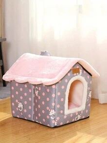 1件創意寵物廁所可拆卸並可清洗房屋式貓砂貓狗砂封閉式房屋寵物用品 - 彩色 - 查看 4