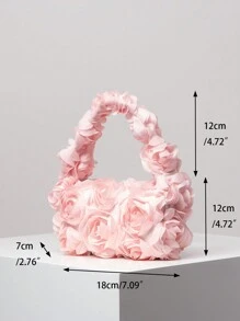 Elegant Rose Pattern Evening Bag, Handbag For Wedding Party, Gentle And Sweet Ladies Purse, Valentine'S Day Gift For Ladies (Random Pattern) Valentines