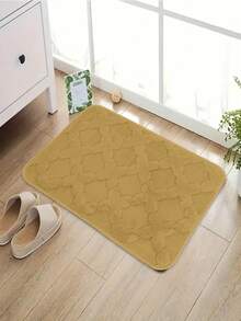 1個純色假卡仕米爾十字花錦織地墊,38x58cm（14.96x22.83英寸）,短絨柔軟舒適,機洗絨毛,防滑,吸水,在浴室,臥室,客廳,廚房,門口等地方都適用 - 十字花米色 - 查看 5