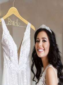 1 件实木婚纱衣架，是送给新娘、新郎和伴娘的完美新娘礼物装饰装饰节日装饰房间装饰家居装饰卧室装饰装饰、房间装饰、装饰品、装饰、存储、收纳盒连衣裙裤子鞋子牛仔裤靴子裙子 - 薑色 - 查看 2