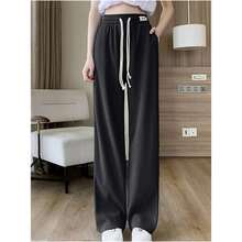 pantalones PATA ELEFANTE,   Pantalón de pierna ancha, pantalón de pata de elefante, pantalón con cordón en la cintura - Azul - Ver 8