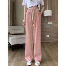 pantalones PATA ELEFANTE,   Pantalón de pierna ancha, pantalón de pata de elefante, pantalón con cordón en la cintura - Azul - Ver 7