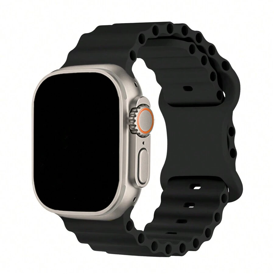 Ocean 表带兼容 表带 Ultra 49 毫米 45 毫米 44 毫米 40 毫米 41 毫米 42 毫米 38 毫米 40 44 硅胶表带系列 7 6 Se 8 9，黑色 - 黑色 - 查看 1