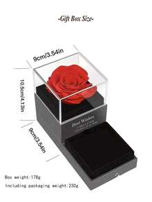 1個女式時尚心形項鍊,情人節、紀念日、生日、母親節的完美禮物,附贈肥皂花和玫瑰花禮盒,是她、妻子、母親、姐妹、祖母和女性朋友的完美禮物,把它作為你愛情的創意表現 - 一朵玫瑰藍 - 查看 4