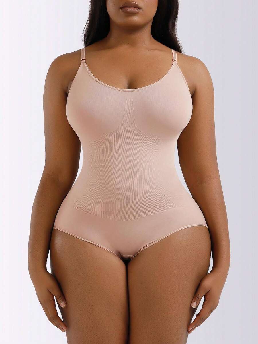 Enterizo de control de abdomen sin costuras para mujeres de talla grande con control de barriga y correa ajustable