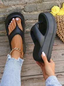 Women's Eva Foam Platform Flip Flops - Black - View 1