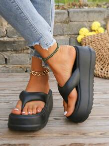 Women's Eva Foam Platform Flip Flops - Black - View 5