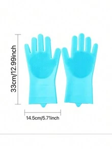 1pc Random Color Pet Dog & Cat Bathing & Massage Glove With Silicone Tips - Multicolor - View 8