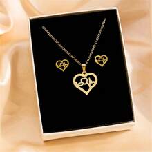 不鏽鋼耳環項鍊套裝,、手掌、眼睛、玫瑰吊墜飾品 - 星月 - 查看 28