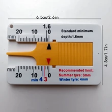 1pc Plastic Tire Tread Depth Gauge Ruler 0-20mm With Portable Tire Groove Cleaning Tool - White - View 6