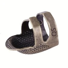 1個手指保護金屬指套,可調節指尖針套,可用於縫紉,刺繡,文具卡和信封 - 銅色 - 查看 9