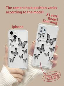 Sequins With Phone Charm Simple Anti-Shock Protective Case - Multicolor - View 4