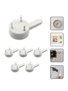 30 件隱形釘牆掛鉤,塑膠小壁掛,多功能白色隱形塑膠掛鉤,無痕釘框掛鉤,照片牆畫掛鉤,隱形釘 - 白色 - 查看 1