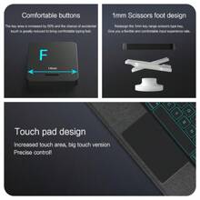 Backlit Touchpad Horizontal And Vertical Support Keyboard Protective Case Compatible With Samsung Galaxy Tab A9 Plus 11 Inch Tablet - Black-english Layout - View 5