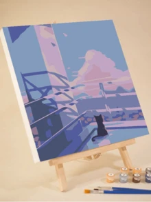 Diy Digital Oil Painting Manufacturer, High Gloss Pigments, Colorful Drawing Board, Flower Theme - 30*30 - View 3