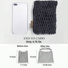 1個嬰兒手推車收納袋,嬰兒手推車雨傘車配件網格收納籃 - 黑色 - 查看 6